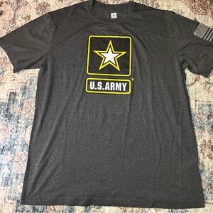 U.S. Army Star Logo T‑Shirt 2XL Dark Gray Military Tee Graphic Flag Sleeve